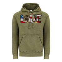Vintage Olive love army Vintage Hoodie - MaliasSmallBusiness