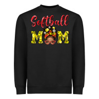 Black Softball Mom And Afro Messy Bun Mom Heavyweight Sweatshirt - BundleAndBundleShop