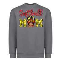 Storm Softball Mom And Afro Messy Bun Mom Heavyweight Sweatshirt - BundleAndBundleShop