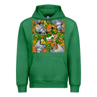 Emerald St. Patricks Chicken With Cupcake Leopard Urban Hoodie - FaDigitalArtStudio