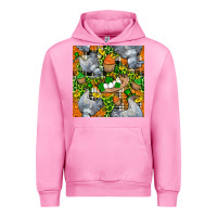 Fuchsia Pink St. Patricks Chicken With Cupcake Leopard Urban Hoodie - FaDigitalArtStudio