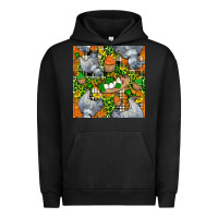 Pigment Black St. Patricks Chicken With Cupcake Leopard Urban Hoodie - FaDigitalArtStudio