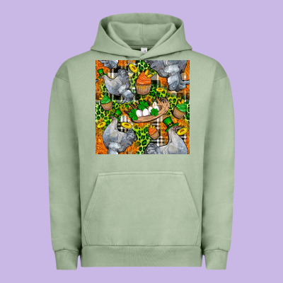 St. Patricks Chicken With Cupcake Leopard Urban Hoodie Designed By Fadigitalartstudio