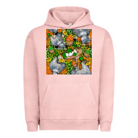Pigment Salmon St. Patricks Chicken With Cupcake Leopard Urban Hoodie - FaDigitalArtStudio
