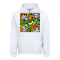White St. Patricks Chicken With Cupcake Leopard Urban Hoodie - FaDigitalArtStudio