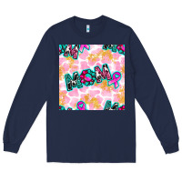 Navy Breast Cancer Awareness Mom With Leopard Patterns Long Sleeve Tee - BundleAndBundleShop