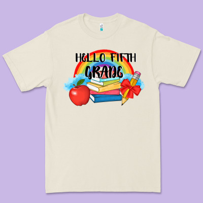 Back To School Hello Fifth Grade 3200x2400 Premium Tee Designed By Adodesignshop