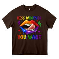 Chocolate Brown kiss whoever you want Heavy Core Tee - JahusDesignShop