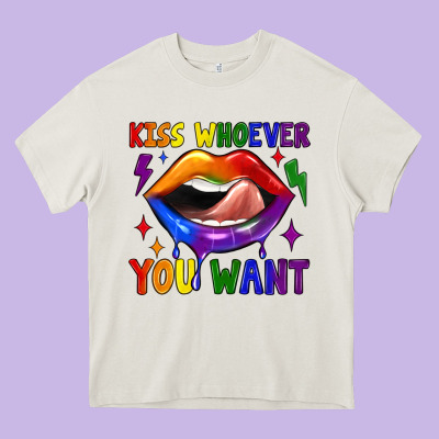 Kiss Whoever You Want Heavy Core Tee Designed By Jahusdesignshop