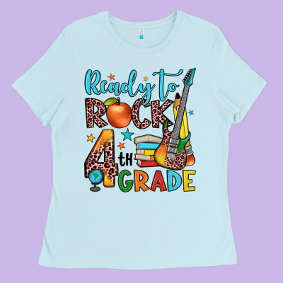 Ready To Rock 4th Grade Ladies Tee Designed By Jahusdesignshop