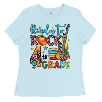 Baby Blue ready to rock 4th grade Ladies Tee - JahusDesignShop