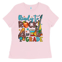 Bubblegum Pink ready to rock 4th grade Ladies Tee - JahusDesignShop
