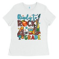 White ready to rock 4th grade Ladies Tee - JahusDesignShop