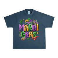 Midnight Navy mardi gras Urban Heavy Tee - MaliasSmallBusiness