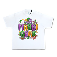 White mardi gras Urban Heavy Tee - MaliasSmallBusiness