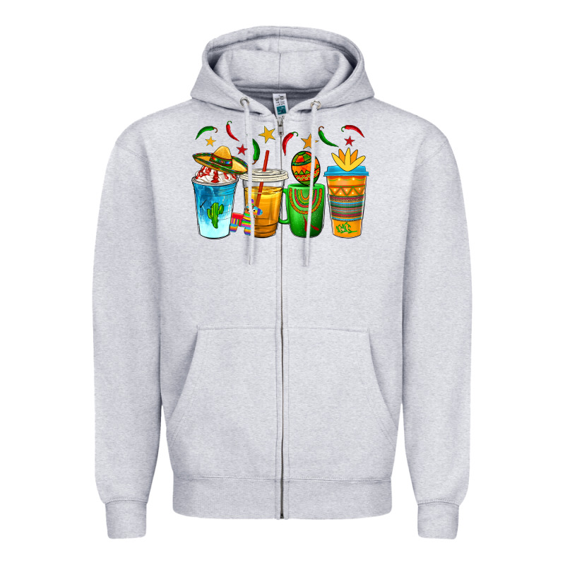 Cinco De Mayo Coffee Cups Zipper Hoodie by texasbilliewilder | Teevron
