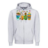 Heather Grey Cinco de Mayo Coffee Cups Zipper Hoodie - texasbilliewilder