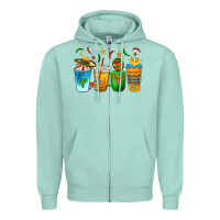 Seafoam Cinco de Mayo Coffee Cups Zipper Hoodie - texasbilliewilder