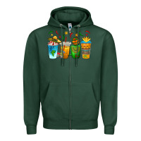 Sports Green Cinco de Mayo Coffee Cups Zipper Hoodie - texasbilliewilder