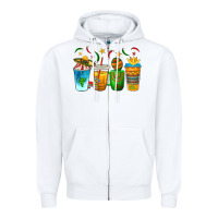 White Cinco de Mayo Coffee Cups Zipper Hoodie - texasbilliewilder