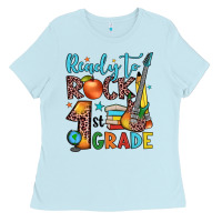 Baby Blue ready to rock 1st grade Ladies Tee - JahusDesignShop
