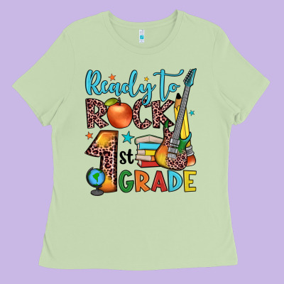 Ready To Rock 1st Grade Ladies Tee Designed By Jahusdesignshop