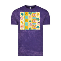 Cloud Purple retro daisy Vintage Tee - MaliasSmallBusiness