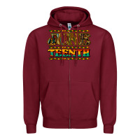 Burgundy juneteenth Zipper Hoodie - NancyCooperArtShop