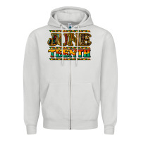 Dove Grey juneteenth Zipper Hoodie - NancyCooperArtShop