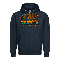 Navy juneteenth Zipper Hoodie - NancyCooperArtShop