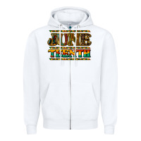 White juneteenth Zipper Hoodie - NancyCooperArtShop