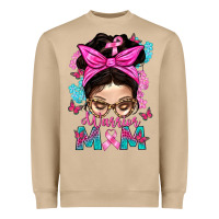 Warrior Mom Messy Bun With Flowers Heavyweight Sweatshirt | Teevron