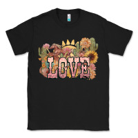 Black love horse western floral Classic Tee - NancyCooperArtShop