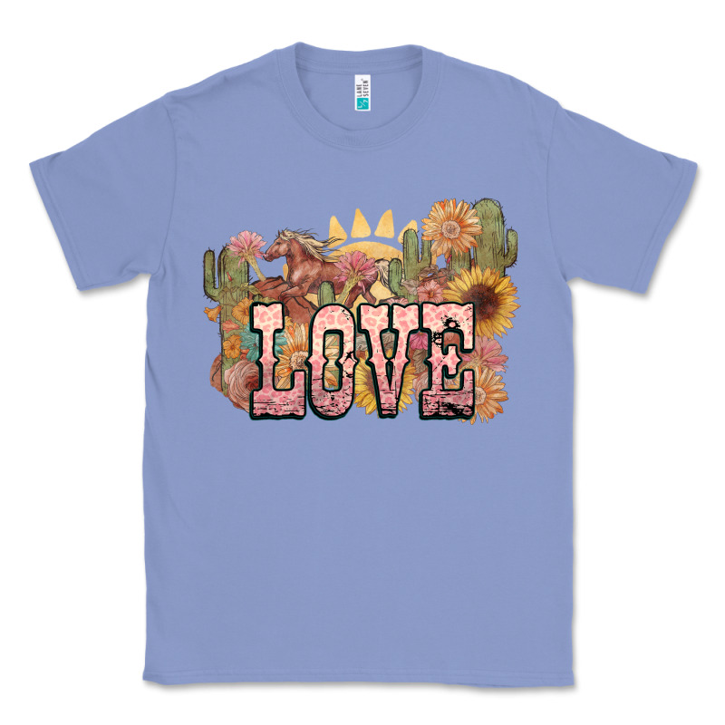 Love Horse Western Floral Classic Tee by NancyCooperArtShop | Teevron