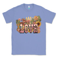 Colony Blue love horse western floral Classic Tee - NancyCooperArtShop