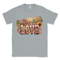 Heather Grey love horse western floral Classic Tee - NancyCooperArtShop