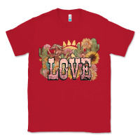 Red love horse western floral Classic Tee - NancyCooperArtShop