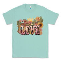 Seafoam love horse western floral Classic Tee - NancyCooperArtShop