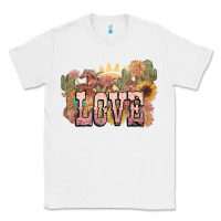 White love horse western floral Classic Tee - NancyCooperArtShop