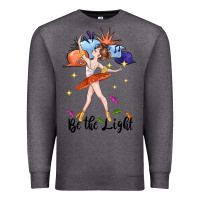 Charcoal Heather be the light Premium Sweatshirt - CowGirlArtShop