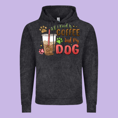 All I Need Is Coffee And My Dog Vintage Hoodie Designed By Maliassmallbusiness