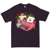 Plum pink typewriter and letters Premium Tee - AdoDesignShop