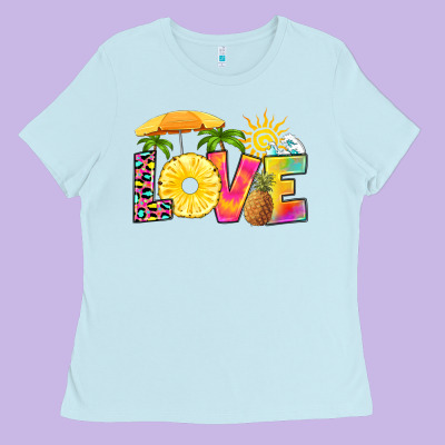 Love Pineapple Ladies Tee Designed By Ranaportraitstore
