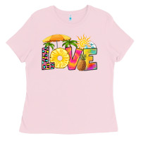 Bubblegum Pink love pineapple Ladies Tee - RanaPortraitStore
