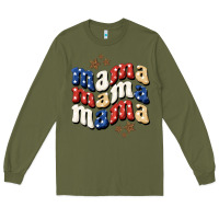 Army Green American Mama Long Sleeve Tee - BundleAndBundleShop