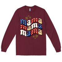 Burgundy American Mama Long Sleeve Tee - BundleAndBundleShop