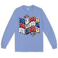 Colony Blue American Mama Long Sleeve Tee - BundleAndBundleShop