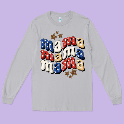 American Mama Long Sleeve Tee Designed By Bundleandbundleshop