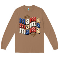 Toasted Coconut American Mama Long Sleeve Tee - BundleAndBundleShop