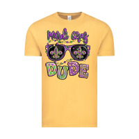 Vintage Mustard mardi gras dude Vintage Tee - MaliasSmallBusiness